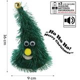 Zingende en dansende kerstboom figuren - 2x st - H16 en H20 cm - groen