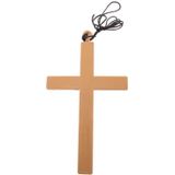 4x stuks verkleed artikel nonnen/priester/monniken/dominee ketting met groot kruis 23 cm