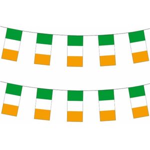 2x Papieren slinger Ierland 4 meter - Ierse vlag - Supporter feestartikelen - Landen decoratie/versiering