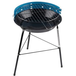 Ronde barbecue / grill blauw - 43 x 33 cm - voordelige houtskool bbq