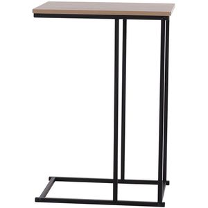 H&S Collection Bijzettafel/banktafel - 1x - zwart/bruin - 40 x 26 x 58 cm