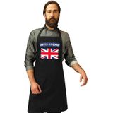 Engelse vlag keukenschort/ barbecueschort zwart heren en dames - United Kingdom schort