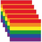 Pakket van 50x stuks regenboog / LGBT vlag sticker 7.5 x 10 cm - Gay pride Amsterdam stickers
