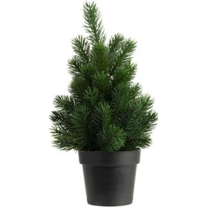 Kunstboom/kunst kerstboom groen 22 cm - Kunst kerstboompjes/kunstboompjes