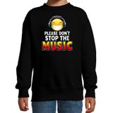 Funny emoticon sweater Please dont stop the music zwart voor kids - Fun / cadeau trui