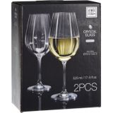 8x Witte wijnglazen 52 cl/520 ml van kristalglas - Kristalglazen - Wijnglas - Wijnen - Cadeau voor de wijnliefhebber