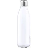 Glazen waterfles/drinkfles transparant met RVS dop 650 ml - Sportfles - Bidon