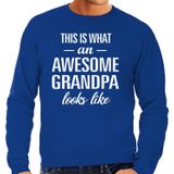 Awesome grandpa - geweldige opa cadeau sweater blauw heren - Vaderdag sweater / verjaardag kado trui
