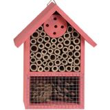 Roze insectenhotel 20 cm - Hotel/huisje voor insecten - Bijenhuis/vlinderhuis