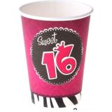 Sweet Sixteen thema verjaardag feestartikelen pakket voor 8x personen - Versiering 16e jarige + confetti shooters