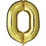 20 jaar gouden folie ballonnen 88 cm leeftijd/cijfer - Leeftijdsartikelen 20e verjaardag versiering - Heliumballonnen