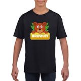 Browny de beer t-shirt zwart voor kinderen - unisex - beren shirt - kinderkleding / kleding