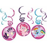 24x stuks My Little Pony thema rotorspiralen 50 cm - Hangdecoraties - Kinder thema verjaardag feestartikelen
