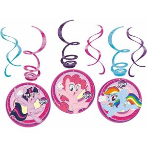 24x stuks My Little Pony thema rotorspiralen 50 cm - Hangdecoraties - Kinder thema verjaardag feestartikelen