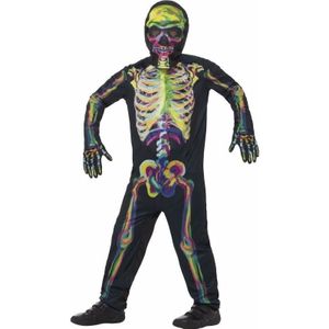 Halloween glow in the dark skelet kostuum / jumpsuit voor kinderen