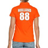 Oranje supporter poloshirt - rugnummer 88 - Holland / Nederland fan shirt / kleding voor dames