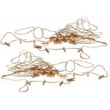 Chaks Kerstkaarten/foto's ophangen slinger 2x - met 30x knijpertjes - beige - 300 cm