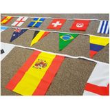 Internationale vlaggenlijn - 32x landenvlaggen - 11.5 meter