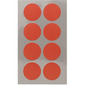 64x Rode ronde sticker etiketten 25 mm - Kantoor/Home office stickers - Paper crafting - Scrapbook hobby/knutselmateriaal