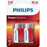 8x Philips C batterijen 1.5 V - LR14 - alkaline - batterij / accu