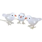 LED figuren vogeltjes set van 6x voor binnen/buiten 15 cm - Warm wit - Kerstverlichting