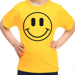 Bellatio Decorations Verkleed shirt meisjes - smiley - geel - carnaval - feestkleding voor kinderen