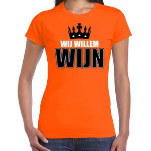 Koningsdag t-shirt Wij Willem wijn - oranje - dames - koningsdag outfit / kleding