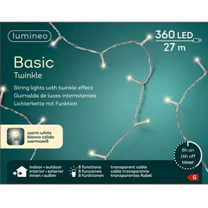 Lumineo Kerstverlichting - warm wit - 360 led lampjes - 2700 cm - inclusief timer