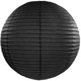 4x stuks luxe bol lampionnen zwart 50 cm diameter - Feestartikelen/versiering