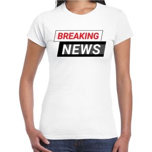 Breaking News t-shirt wit voor dames - fun shirt / outfit