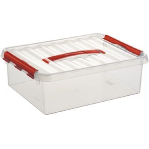 Sunware - Q-line opbergbox 10L transparant rood - 40 x 30 x 11 cm