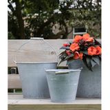 Mega Collections Plantenpot/bloempot/emmer - zink - grijs - D15 x H13 cm