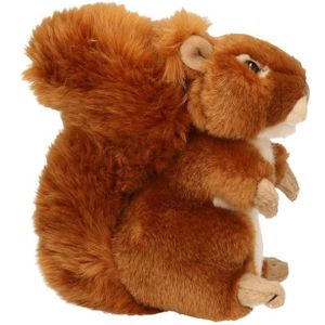 Pluche knuffeldier eekhoorn zittend/liggend 17cm