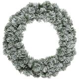 Decoris Kerstkrans - groen met sneeuw - D35 cm - incl. verlichting warm wit