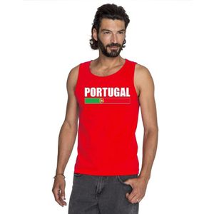 Rood Portugal supporter mouwloos shirt heren - Portugal singlet shirt/ tanktop