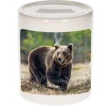 Dieren bruine beer foto spaarpot 9 cm jongens en meisjes - Cadeau spaarpotten bruine beer beren liefhebber