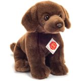 Hermann Teddy Knuffeldier hond Labrador - zachte pluche - premium kwaliteit knuffels - donkerbruin - 25 cm