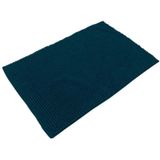 Urban Living Douche anti-slip en droogloop mat/tapijt - badkamer set - rubber/polyester - donkerblauw