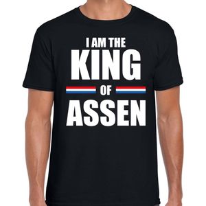 Koningsdag t-shirt I am the King of Assen - zwart - heren - Kingsday Assen outfit / kleding / shirt