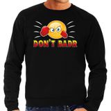 Funny emoticon sweater Dont Badr zwart voor heren - Fun / cadeau trui