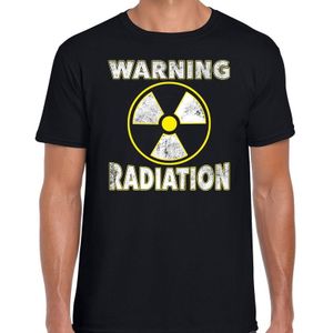 Halloween warning radiation verkleed t-shirt zwart voor heren - horror shirt / kleding / kostuum