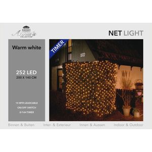 Anna's Collection Kerstverlichting - met timer - 252 LED - warm wit - 200x140cm