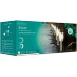 Lumineo Solar prikspot/tuinspot - set 10x - rvs - H26 cm - warm wit