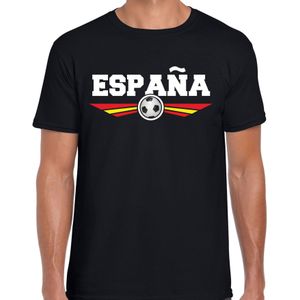 Spanje / Espana landen / voetbal t-shirt met wapen in de kleuren van de Spaanse vlag - zwart - heren - Spanje landen shirt / kleding - EK / WK / voetbal shirt
