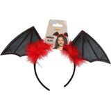 Halloween/horror verkleed diadeem/tiara Vleermuis vleugels - kunststof - dames/meisjes