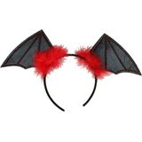 Halloween/horror verkleed diadeem/tiara Vleermuis vleugels - kunststof - dames/meisjes