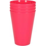 8x kunststof drinkbekers 430 ML met schenkkan set roze van 1.75 liter - Indoor/outdoor