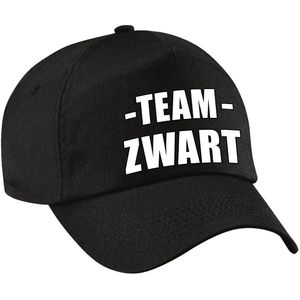 Team zwart pet voor kinderen voor kinderfeestje / sportdag / training