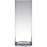 Transparante home-basics cilinder vorm vaas/vazen van glas 50 x 19 cm - Bloemen/takken/boeketten vaas voor binnen gebruik