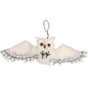 Fiestas Guirca Halloween/horror thema hang decoratie uil met grote ogen - enge dieren - 55 cm